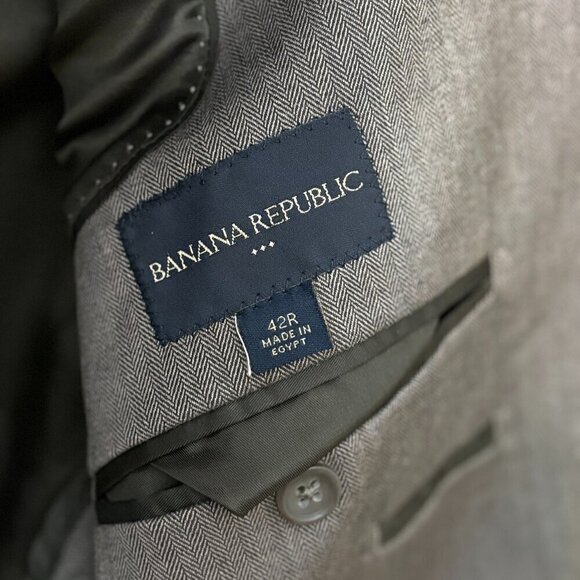 Banana Republic Poly Viscose Dark Tan Blazer Sport Coat 3 Button Men's Size 42R - Picture 5 of 12